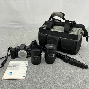 ♪【売り切り】MINOLTAミノルタ 一眼レフフィルムカメラ α-303si SUPER SIGMA製レンズセット 28-300mm 1:3.5-6.3 28-80mm 1:3.5-5.6現状品