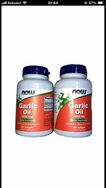 ナウフーズ ガーリックオイル一粒1500mg 250ソフトジェル×2NowFoods Garlic Oil 期限2026年5月以降