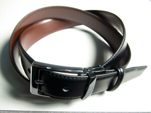 KBT-3-A リバーシブル レザーベルト belt 革ベルト 黒 茶 ブラック ブラウン メンズ ビジネス（3.5cm幅）