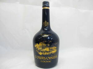 ☆COURVOISIER/クルボアジェ EXTRA、エクストラ NAPOLEON、ナポレオン 青系 リモージュ 陶器ボトル COGNAC ブランデー 1141.0g 古酒☆