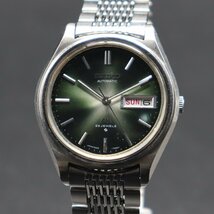 SEIKO LM セイコー ロードマチック 23石 自動巻き 5606-7071 グリーン文字盤 1972年 諏訪工場 デイデイト 純正ブレス アンティーク メンズ_画像2