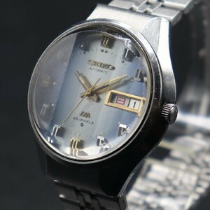 SEIKO LM セイコー ロードマチック 5606-7290 自動巻 3面カットガラス 青 25石 1973年 日/英デイデイト 純正ブレス アンティーク メンズ