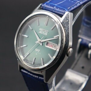 SEIKO ACTUS SS セイコー アクタス 6306-8020 自動巻き 21石 緑文字盤 1976年製造 諏訪工場 日/英デイデイト 新品革ベルト メンズ腕時計