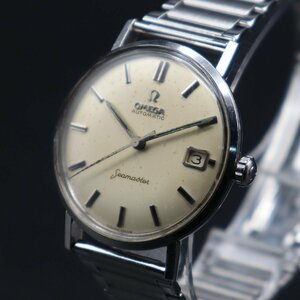 OMEGA Seamaster オメガ シーマスター 自動巻き 下がりSマーク シーホース刻印 デイト スイス製 アンティーク メンズ腕時計