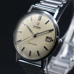 OMEGA Seamaster オメガ シーマスター 自動巻き 下がりSマーク シーホース刻印 デイト スイス製 アンティーク メンズ腕時計の画像1