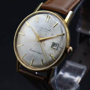 OH済 SEIKO CRONOS セイコー クロノス セルフデーター 手巻き J15010E デイト 21石 1960年代製造 新品革ベルト メンズ腕時計