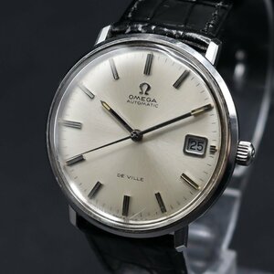 OMEGA De ville オメガ デビル 166033-TOOL106 自動巻き ラウンド シルバーカラー 3針 デイト ベルト新品 スイス製 アンティーク メンズ