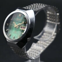 SEIKO advan セイコー アドバン 6106-7710 自動巻 25石 グリーン文字盤 9面カットガラス 1973年 諏訪 デイデイト SNAKE社製ブレス メンズ_画像2