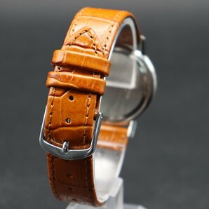 LONGINES ロンジン 手巻き シルバーカラー ラウンドケース 2針 スイス製 新品革ベルト アンティーク メンズ腕時計の画像5