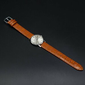 LONGINES ロンジン 手巻き シルバーカラー ラウンドケース 2針 スイス製 新品革ベルト アンティーク メンズ腕時計の画像8