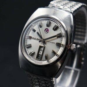 RADO VOYAGER ラドー ボイジャー 11814 自動巻き シルバーカラー タツノオトシゴ刻印 デイデイト 純正ブレス アンティーク メンズ腕時計の画像1