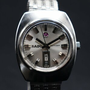 RADO VOYAGER ラドー ボイジャー 11814 自動巻き シルバーカラー タツノオトシゴ刻印 デイデイト 純正ブレス アンティーク メンズ腕時計の画像3