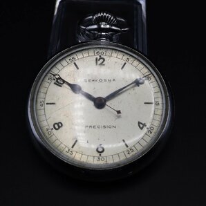 希少 SEIKOSHA PRECISION 精工舎 プレシジョン 中三針 手巻 ジャンク 飛び数字 金属文字盤 1940年代 アンティーク 19セイコー 古い懐中時計の画像3