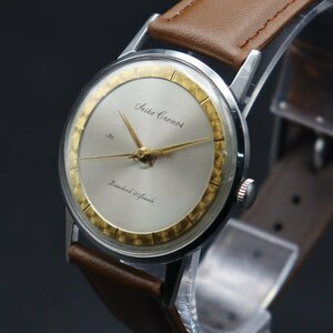 SEIKO CRONOS セイコー クロノス 21石 手巻き 15001A 変わり文字盤 1950-60年代製造 アンティーク 3針 新品革ベルト メンズ腕時計