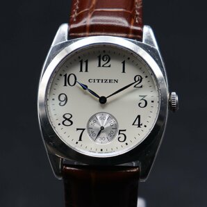 OH済 電池新品 希少 限定品 CITIZEN 1938 MODEL シチズン 1938モデル復刻版 クォーツ SV925 新品ベルト＆純正尾錠 箱/取説/保証 メンズの画像2