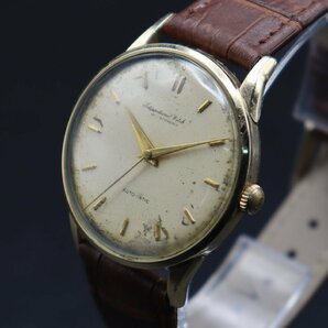 IWC SCHAFFHAUSEN オールドインター 自動巻き Cal.853 ペラトン式 筆記体ロゴ ゴールドカラー 1961年頃 スイス アンティーク メンズ腕時計の画像1