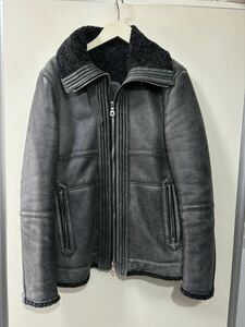 back lash バックラッシュ 1700-02 SHEEP FUR 山羊　レザー　ムートン　ジャケット 　 M 2 ブラック 