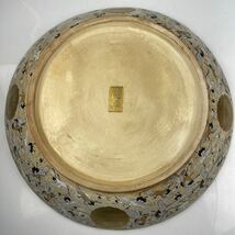 時代　薩摩大皿　金襴手　窓絵　細密　皿立て付　/ 　時代物　薩摩焼　大皿　絵皿　飾皿　茶器　茶道具　煎茶飾　.1470_画像6