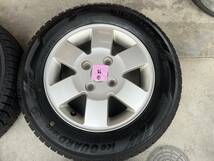 スタッドレスタイヤ付き 純正ホイール4本セット スズキ エブリィワゴン 4穴 155/70R13_画像3