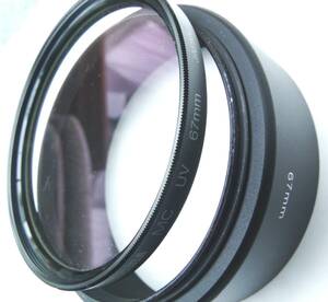 UV filter & lens hood (35mm lens cover ) set φ67mm beautiful goods lens cap (φ67mm)×2 point attaching .