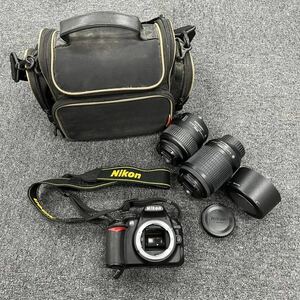 U3 Nikon ニコン デジタルー眼レフ D3000 AF-S DX NIKKOR 18-55mm F3.5-5.6G VR/55-200mm F4-5.6G ED VR 9 6D42D-2 通電確認済み