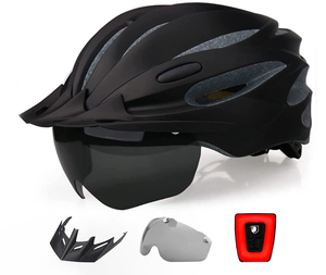 自転車 ヘルメット 大人用 CPSC/CE安全基準認証 充電式 セフティーライト付電動自転車 ヘルメット 57-62cm ゴーグル