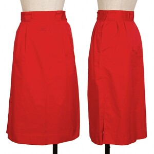  Courreges Courreges Logo patch tuck flair skirt red M rank 