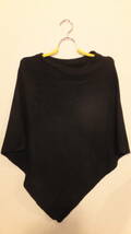 ★H&M★エイチアンドエム レディースポンチョ黒　ワンサイズ　 Black Ladies blend Poncho USED IN JAPAN one size_画像3