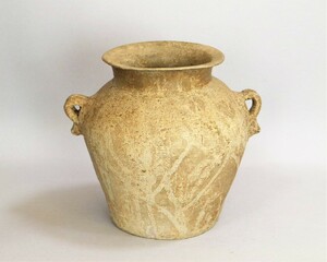 中国古玩　西周時代　硬陶印紋壺