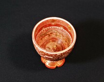 九谷焼　赤絵　馬上杯　酒器　高さ7ｃｍ　明治九谷_画像2