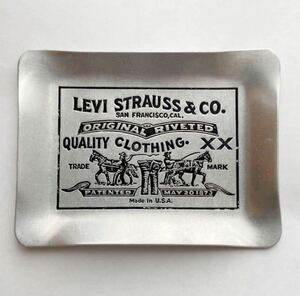 ビンテージ LEVI'S リーバイス トレイ トレー アルミ 501XX 大戦 デニム ジーンズ 66 赤耳 チェンジボタン 看板 非売品 キャッシュトレイ