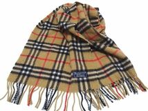 BURBERRY CASHMERE MUFFLER / バーバリー カシミヤ100% マフラー ノバチェック ENGLAND製 メンズ レディース_画像1