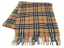 BURBERRY CASHMERE MUFFLER / バーバリー カシミヤ100% マフラー ノバチェック ENGLAND製 メンズ レディース_画像2