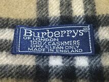 BURBERRY CASHMERE MUFFLER / バーバリー カシミヤ100% マフラー ノバチェック ENGLAND製 メンズ レディース_画像6