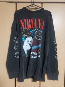 NIRVANAniruva-naniru burner T-shirt long T USED black XL ( sweat Vintage )