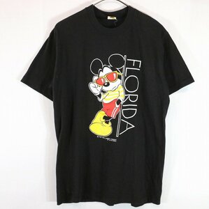 90年代 USA製 Velva Sheen キャラクタープリント 半袖Ｔシャツ シングルステッチ Disney ディズニー ブラック (メンズ XL) O1972 中古 古着