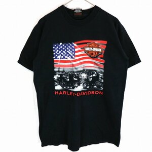 HARLEY DAVIDSON ハーレーダビッドソン 半袖Ｔシャツ モーターサイクル バイカー ブラック (メンズ M) O1898 中古 古着