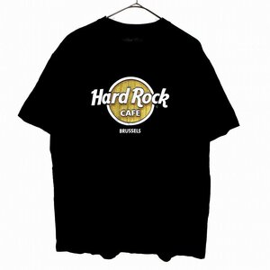 HARD ROCK CAFE ハードロック 企業ロゴ 半袖Ｔシャツ ブラック (メンズ L) O2139 中古 古着