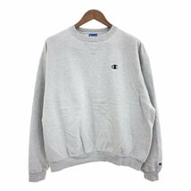 Champion チャンピオン オーセンティック ワンポイントロゴ スウェット トップス グレー (メンズ XL) 中古 古着 P9773_画像1