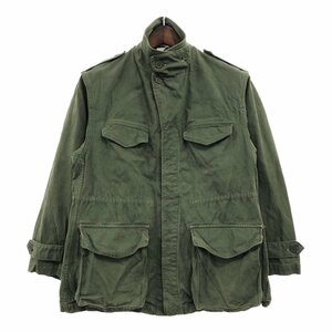 70年代 フランス軍 AIR FORCE GENDARME M-47 フィールド ジャケット ミリタリー ユーロ グリーン (メンズ 100) 中古 古着 P8518