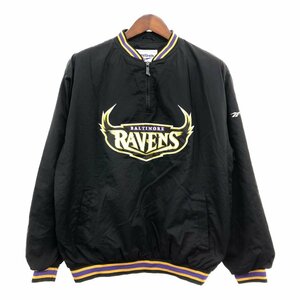 Reebok リーボック NFL ボルチモア・レイブンズ ハーフジップ プルオーバー ジャケット プロチーム ブラック (メンズ M) 中古 古着 P8629