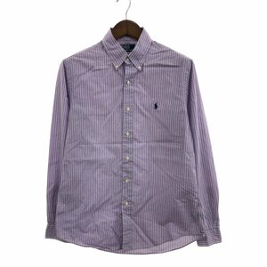 Polo by Ralph Lauren ポロ ラルフローレン ストライプ柄 ボタンダウン 長袖シャツ アメカジ ピンク (メンズ 15 1/2) 中古 古着 P8692