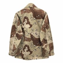 90年代 米軍実物 U.S.ARMY BDU ジャケット カジュアル ミリタリー チョコチップデザートカモ (メンズ M-L) 中古 古着 P9901_画像2