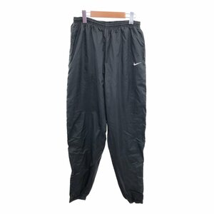 NIKE ナイキ スウォッシュロゴ ナイロン パンツ ボトムス カジュアル スポーツ ブラック (レディース L) 中古 古着 P9886