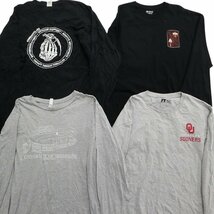 古着卸 まとめ売り 黒・グレー ボディ プリント 長袖Tシャツ 16枚セット (メンズ XL ) 英文字プリント カレッジ風 MR7725 1円スタート_画像2