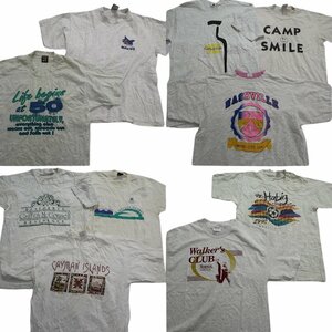 古着卸 まとめ売り ～90s　オールド 半袖Tシャツ 10枚セット (メンズ L ) 白T グレー シングルステッチ TS4 MR7257 1円スタート