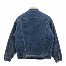 80年代 USA製 Levi's リーバイス 70609 裏地ボア デニム トラッカー ジャケット アウター アメカジ ブルー (メンズ M) 中古 古着 Q0029_画像2