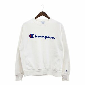 Champion チャンピオン リバースウィーブ ロゴ スウェット トップス 刺繍 ホワイト (メンズ M) 中古 古着 Q0111