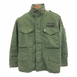 80年代 米軍実物 U.S.ARMY M-65 フィールドジャケット 3rd アウター ミリタリー オリーブ (メンズ X-SMALL-X-SHORT) 中古 古着 Q0237