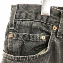 2000年代〜 USA製 Levi's リーバイス 505 後染め ブラック デニムパンツ ボトムス アメカジ (メンズ W36 L34) 中古 古着 Q0256_画像4